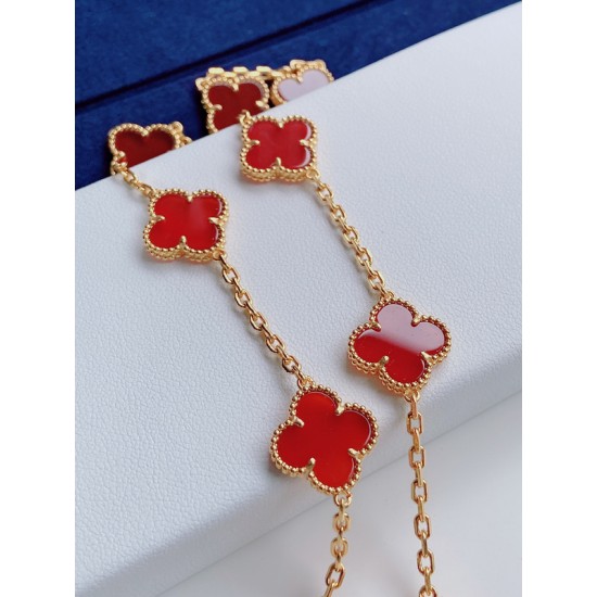 Van Cleef & Arpels Sweet Alhambra Of Gold VCA Necklaces Red