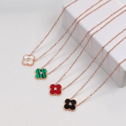 Van Cleef & Arpels Sweet Alhambra Of Rose Gold VCA Necklaces Red Black 4 Colors 