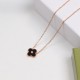 Van Cleef & Arpels Sweet Alhambra Of Rose Gold VCA Necklaces Red Black 4 Colors