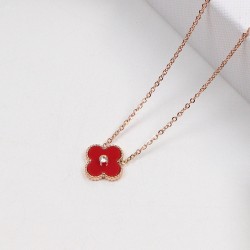 Van Cleef & Arpels Sweet Alhambra Of Rose Gold VCA Necklaces Red Black 4 Colors 