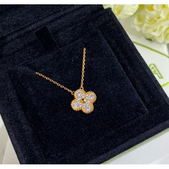 Van Cleef & Arpels Sweet Alhambra Of Rose Gold VCA Necklaces Silver 2 Colors