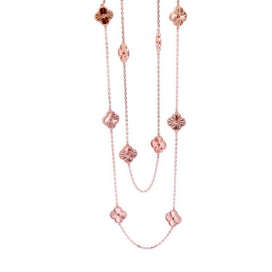 Van Cleef & Arpels Sweet Alhambra Of Rose Gold VCA Necklaces Silver/Gold 3 Colors