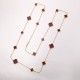 Van Cleef & Arpels Sweet Alhambra Of Rose Gold VCA Necklaces Silver Red 16 flowers