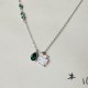 Van Cleef & Arpels Sweet Alhambra Of Silver/VCA Necklaces Green