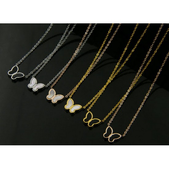 Van Cleef & Arpels Two Butterfly Of Gold/VCA Necklaces Black White 6 Colors