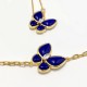 Van Cleef & Arpels Two Butterfly Of Gold/VCA Necklaces Blue