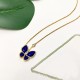 Van Cleef & Arpels Two Butterfly Of Gold/VCA Necklaces Blue