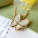 Van Cleef & Arpels Two Butterfly Of Gold White VCA Necklaces