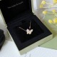 Van Cleef & Arpels Two Butterfly Of Gold White VCA Necklaces