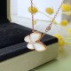 Van Cleef & Arpels Two Butterfly Of Gold White VCA Necklaces