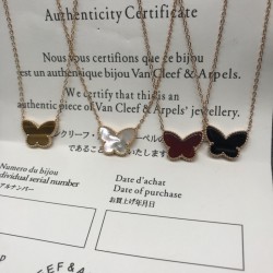 Van Cleef & Arpels Two Butterfly Of Rose Gold/VCA Necklaces Gold 4 Colors 