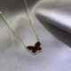 Van Cleef & Arpels Two Butterfly Of Rose Gold/VCA Necklaces Gold 4 Colors