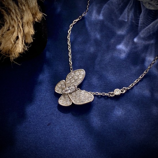 Van Cleef & Arpels Two Butterfly Of Silver/VCA Necklaces