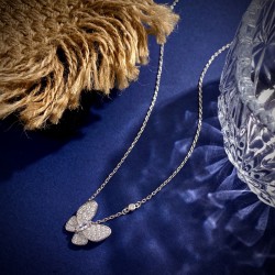 Van Cleef & Arpels Two Butterfly Of Silver/VCA Necklaces 