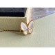 Van Cleef & Arpels Two Butterfly Rose Gold/VCA Necklaces White