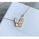 Van Cleef & Arpels Two Butterfly Rose Gold/VCA Necklaces White