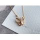 Van Cleef & Arpels Two Butterfly Rose Gold/VCA Necklaces White