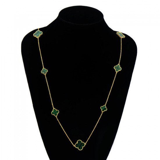 Van Cleef & Arpels Vintage Alhambra Of Gold VCA Necklaces Green White 11 Flowers