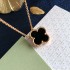 Van Cleef & Arpels Vintage Alhambra Of Rose Gold VCA Necklaces Black 