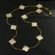 Van Cleef & Arpels Vintage Alhambra Of Rose Gold VCA Necklaces Black/White 10 Flowers