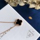 Van Cleef & Arpels Vintage Alhambra Of Rose Gold VCA Necklaces Black