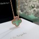 Van Cleef & Arpels Vintage Alhambra Of Rose Gold/VCA Necklaces Green