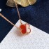 Van Cleef & Arpels Vintage Alhambra Of Rose Gold VCA Necklaces Red 