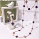 Van Cleef & Arpels Vintage Alhambra Of Rose Gold VCA Necklaces Silver 20 Flowers