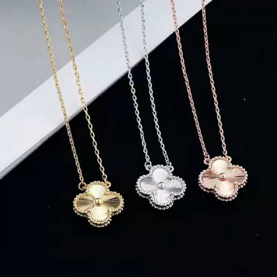 Van Cleef & Arpels Vintage Alhambra Of Rose Gold VCA Necklaces Silver