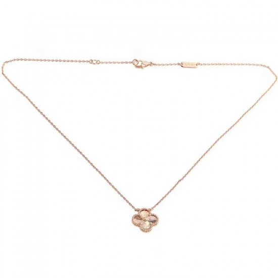 Van Cleef & Arpels Vintage Alhambra Of Rose Gold VCA Necklaces Silver