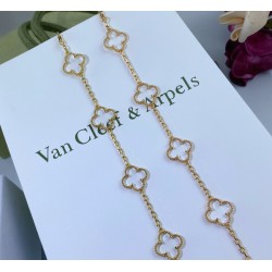 Van Cleef & Arpels Vintage Alhambra Rose Gold Of VCA Necklaces 5 Flowers 