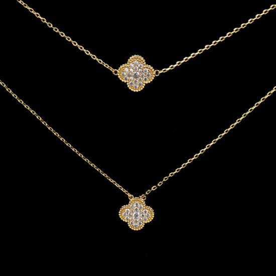 Van Cleef & Arpels Vintage Alhambra Silver Of VCA Necklaces Gold