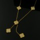 Van Cleef & Arpels Vintage Alhambra VCA Necklaces Gold/Silver 5 Flowers