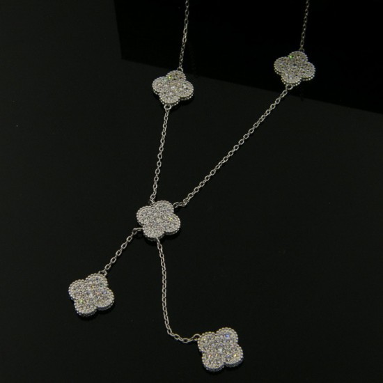 Van Cleef & Arpels Vintage Alhambra VCA Necklaces Gold/Silver 5 Flowers