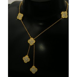 Van Cleef & Arpels Vintage Alhambra VCA Necklaces Gold/Silver 5 Flowers 