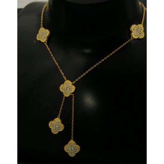 Van Cleef & Arpels Vintage Alhambra VCA Necklaces Gold/Silver 5 Flowers