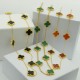 Van Cleef & Arpels Vintage Alhambra VCA Necklaces Rose Gold/Green 10 Flowers