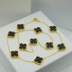 Van Cleef & Arpels Vintage Alhambra VCA Necklaces Rose Gold/Green 10 Flowers