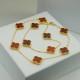 Van Cleef & Arpels Vintage Alhambra VCA Necklaces Rose Gold/Green 10 Flowers