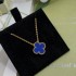 Van Cleef & Arpels Vintage Alhambra Yellow Gold Blue Pendant 