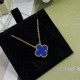 Van Cleef & Arpels Vintage Alhambra Yellow Gold Blue Pendant