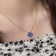 Van Cleef & Arpels Vintage Alhambra Yellow Gold Blue Pendant