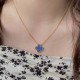 Van Cleef & Arpels Vintage Alhambra Yellow Gold Blue Pendant