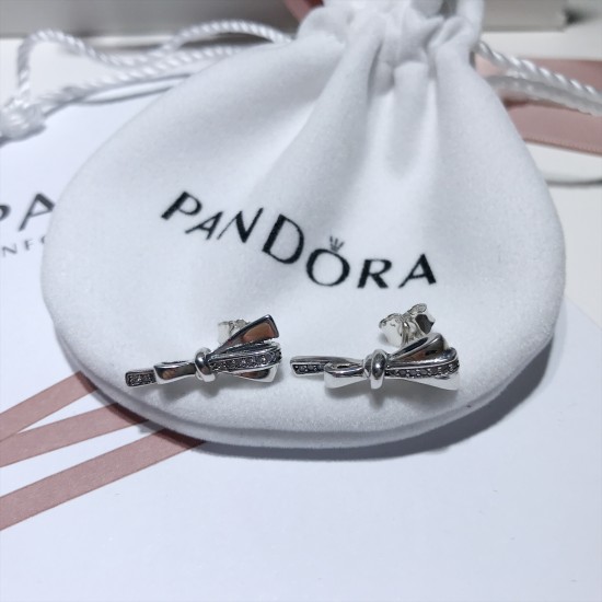 Pandora Gorgeous Bow Earrings Sterling Silver