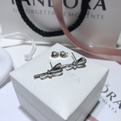 Pandora Gorgeous Bow Earrings Sterling Silver