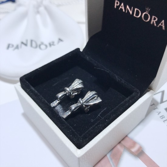 Pandora Gorgeous Bow Earrings Sterling Silver