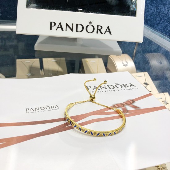 Pandora 18K Gold Bangle Gold Blue 20082756