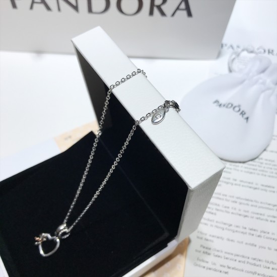 Pandora Heart Shaped Necklace Sterling Silver