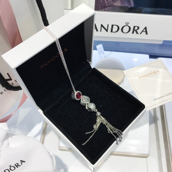 Pandora Lucky Tassel Necklace Sterling Silver