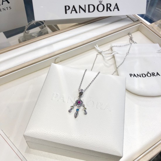 Pandora Pendant Set Silver Blue Pink 20082747